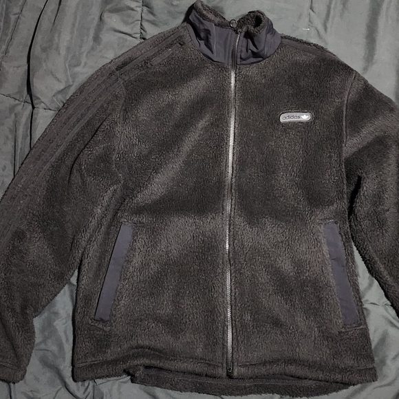 Adidas Black Performance Jacket Full-Zip Fleece - Picture 1 of 8